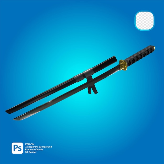 3D-weergave van katana