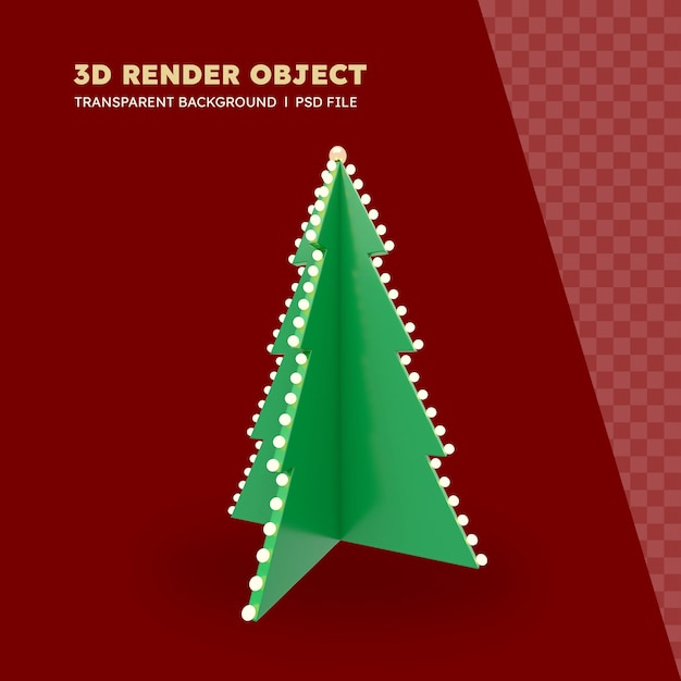 PSD 3d-weergave van kerstboom