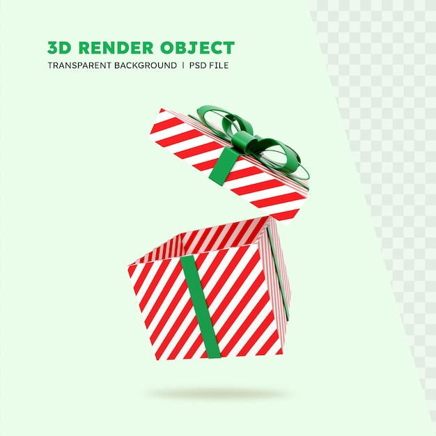 3D-weergave van kerstcadeaudoos