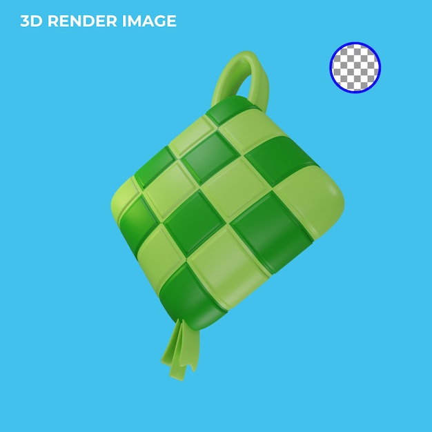 3D-weergave van ketupat islamitisch voedselpictogram