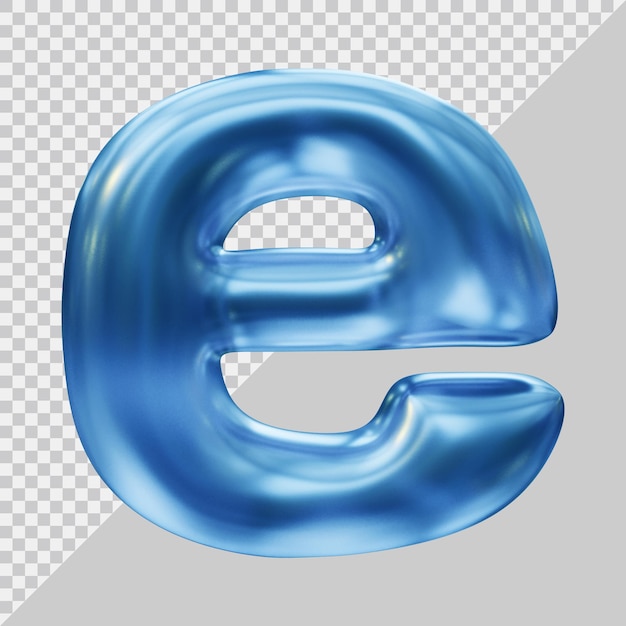 PSD 3d-weergave van kleine letter e met moderne stijl