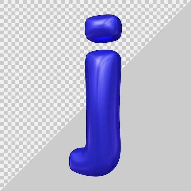 PSD 3d-weergave van kleine letter j met moderne stijl