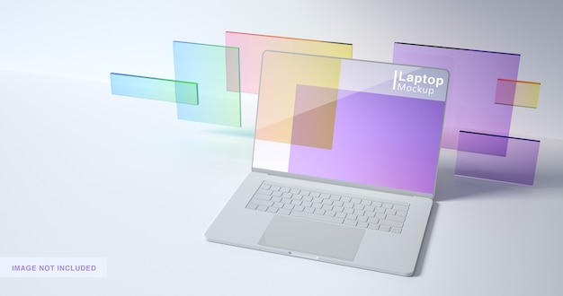 3D-weergave van laptop mockup-ontwerp