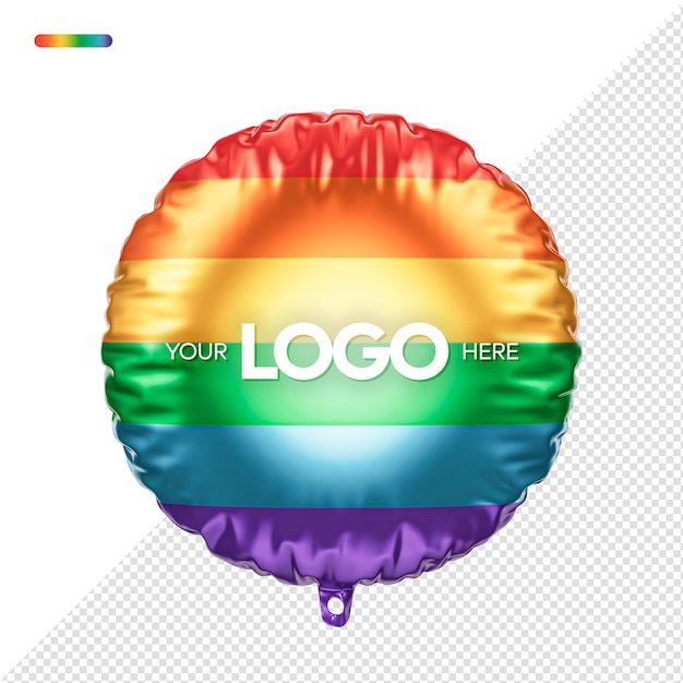 3d-weergave van lgbt-trotsvlagballon