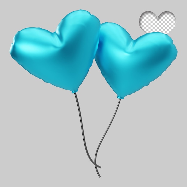 3d-weergave van liefdesballon