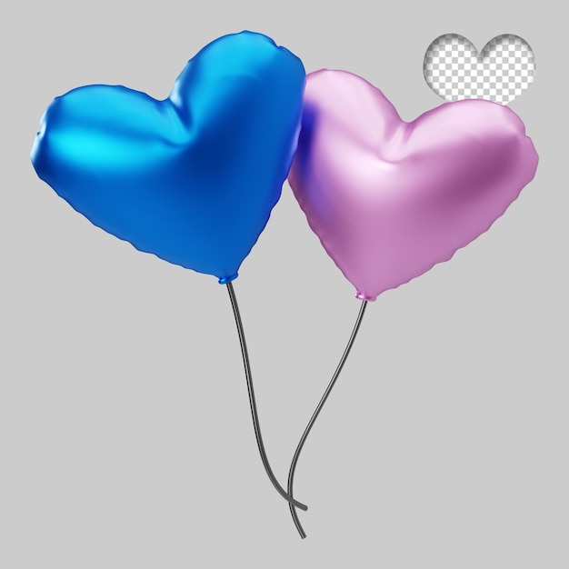 3d-weergave van liefdesballon