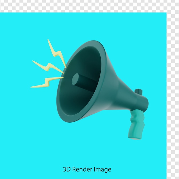 PSD 3d-weergave van luidspreker megafoon promotie