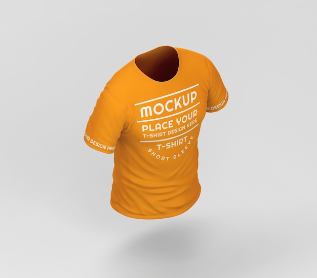 PSD 3d-weergave van minimaal tshirt mockup