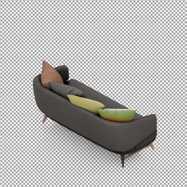 3D-weergave van minimalistische bank geïsoleerd