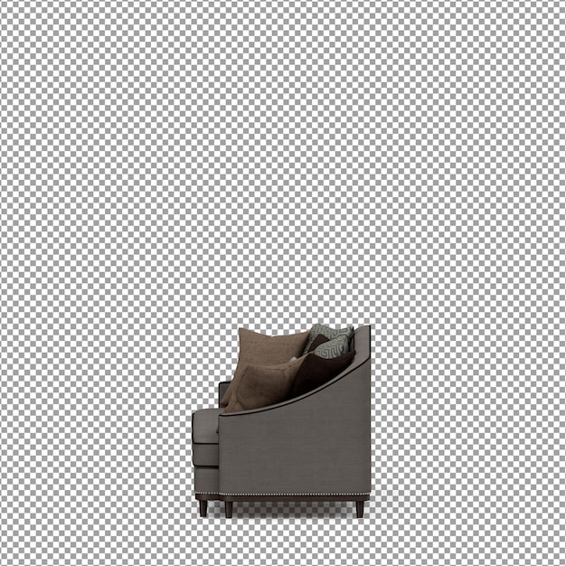 3D-weergave van minimalistische bank geïsoleerd