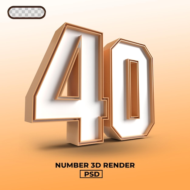 3d-weergave van nummer 40