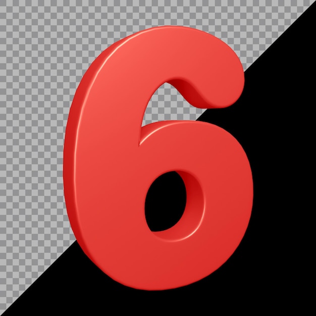 3D-weergave van nummer 6