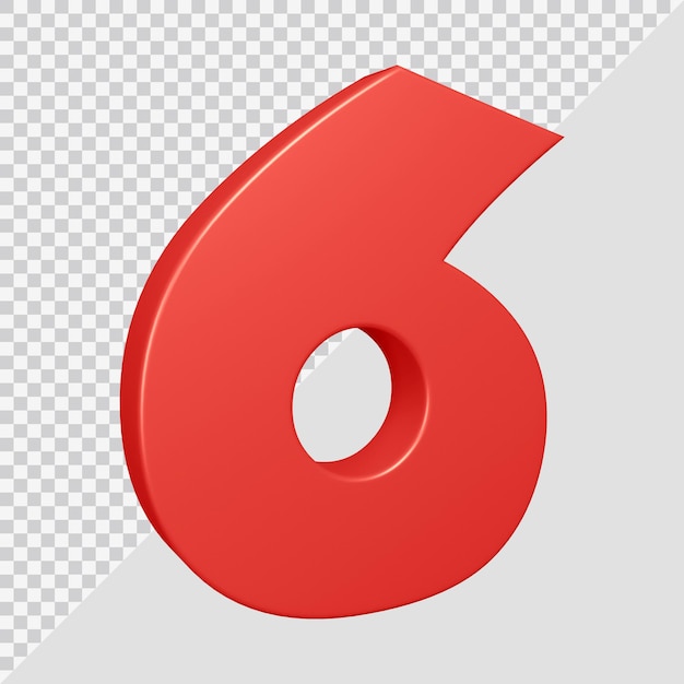 3D-weergave van nummer 6