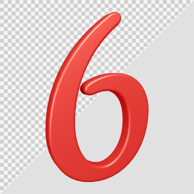 3D-weergave van nummer 6