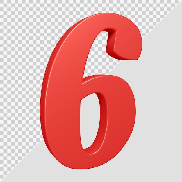 3D-weergave van nummer 6