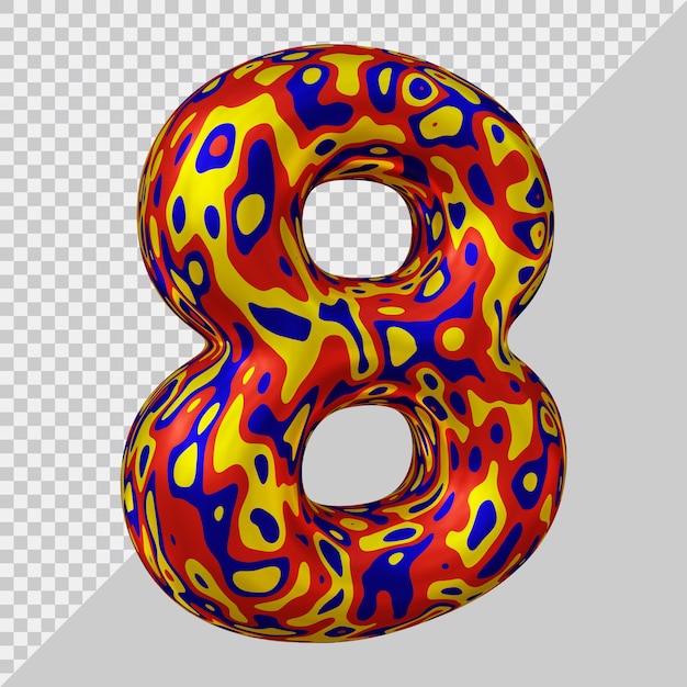 3D-weergave van nummer 8 ballon