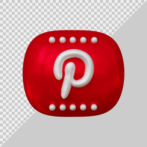 3d-weergave van pinterest pictogram social media concept