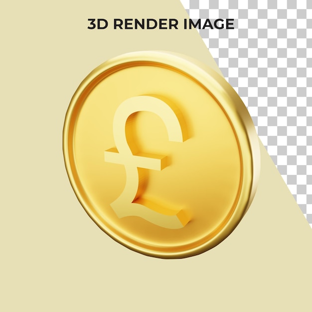 3D-weergave van pond valuta premium psd