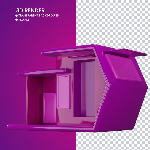 3d-weergave van schattig huis