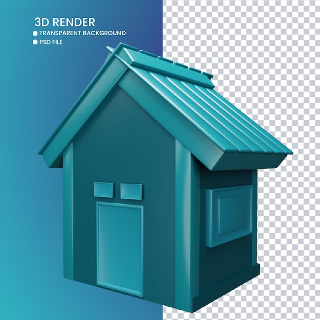 3D-weergave van schattig huis