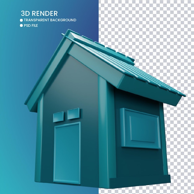 3D-weergave van schattig huis