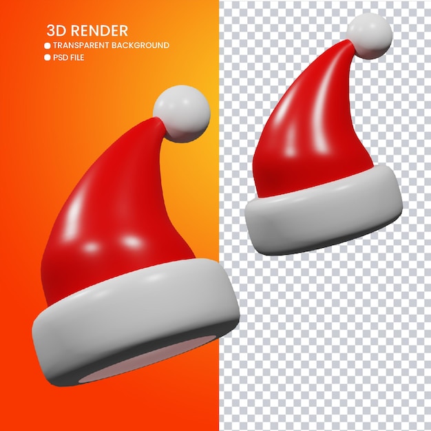 3D-weergave van schattige kerstmuts