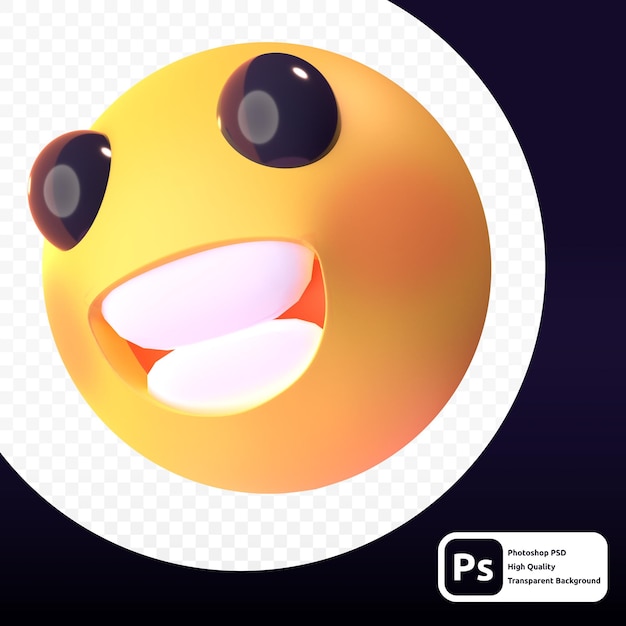 3D-weergave van Smile-emoji voor grafisch activaweb of presentatie