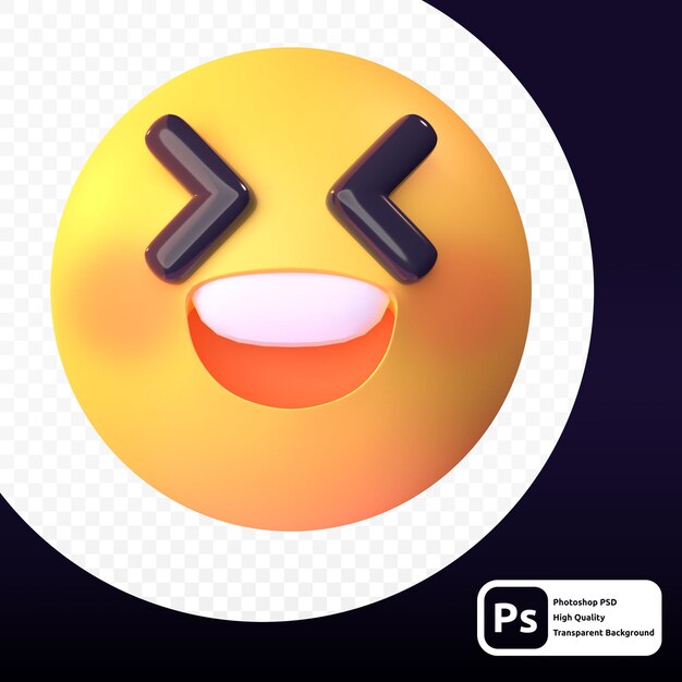 3D-weergave van Smile-emoji voor grafisch activaweb of presentatie