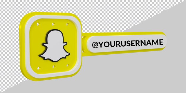 3d-weergave van snapchat-pictogram onderste derde