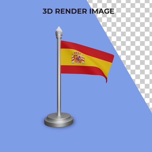 PSD 3d-weergave van spanje vlag concept spanje nationale feestdag premium psd