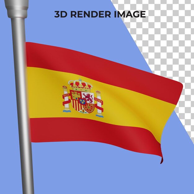 PSD 3d-weergave van spanje vlag concept spanje nationale feestdag premium psd