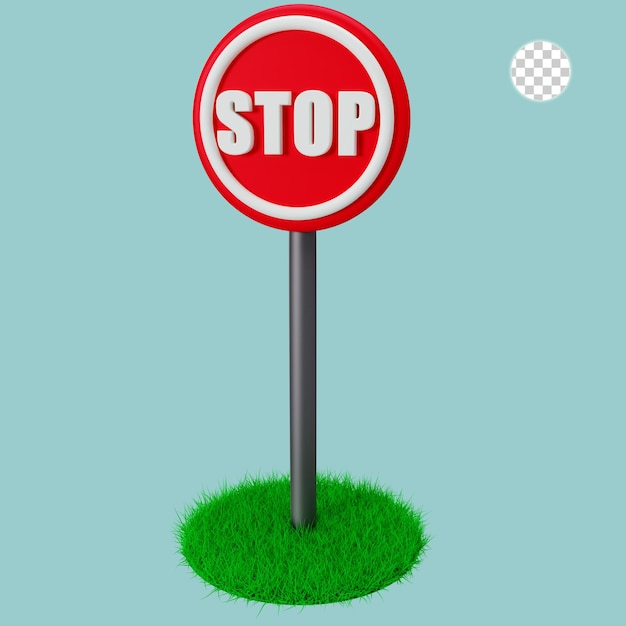 3D-weergave van stopbord