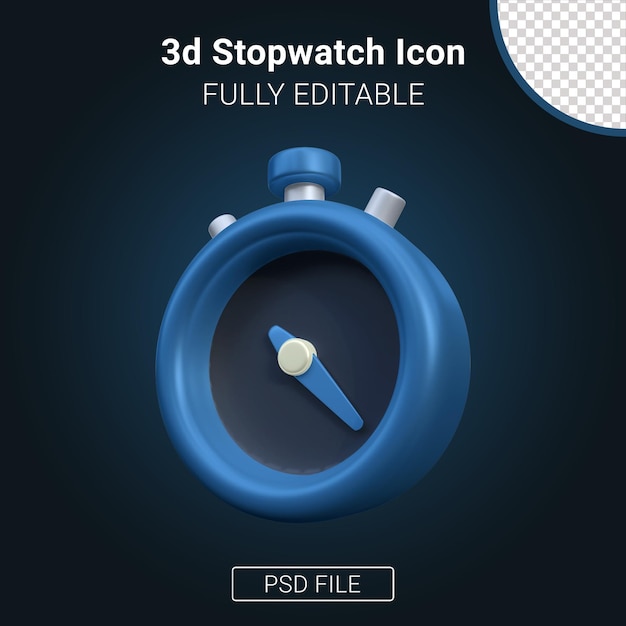 PSD 3d-weergave van stopwatchpictogram