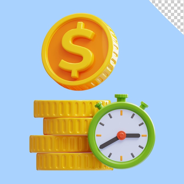 3D-weergave van tijd is geld. Geschikt voor uw projecten met betrekking tot zaken en financiën