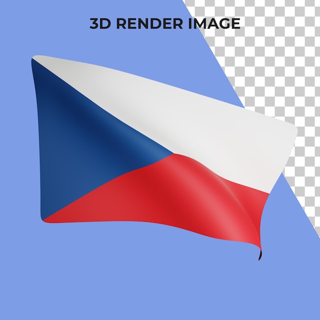PSD 3d-weergave van tsjechische vlag concept tsjechische republiek nationale feestdag premium psd