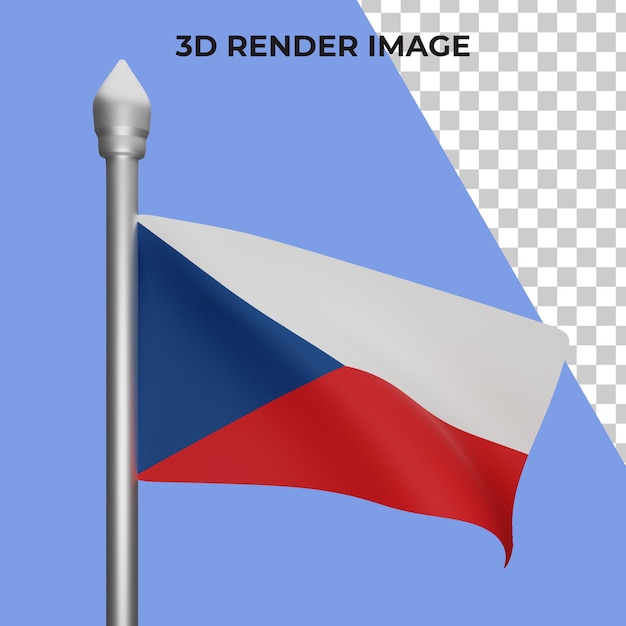 3D-weergave van tsjechische vlag concept tsjechische republiek nationale feestdag premium psd