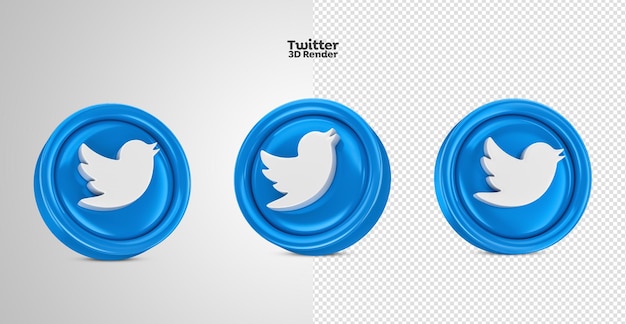 3d-weergave van twitter-logopictogram