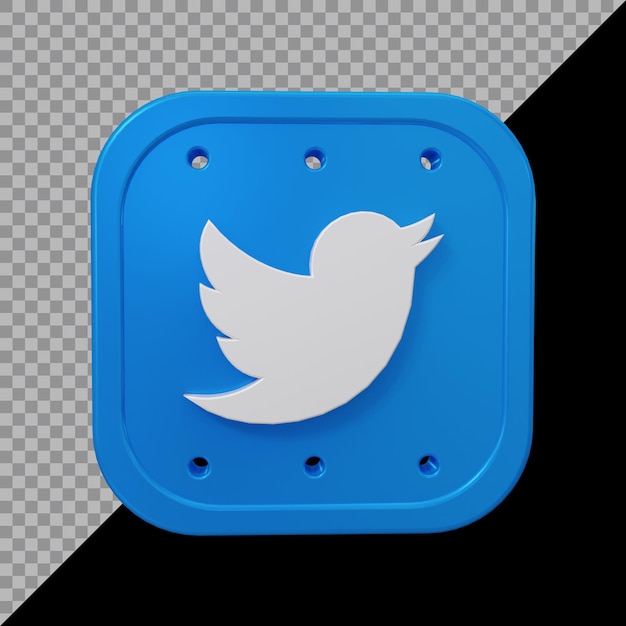 3d-weergave van twitterpictogram