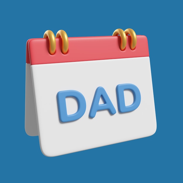 PSD 3d-weergave van vaderdag icoon