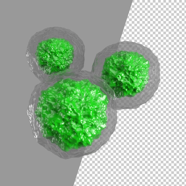 PSD 3d-weergave van virus