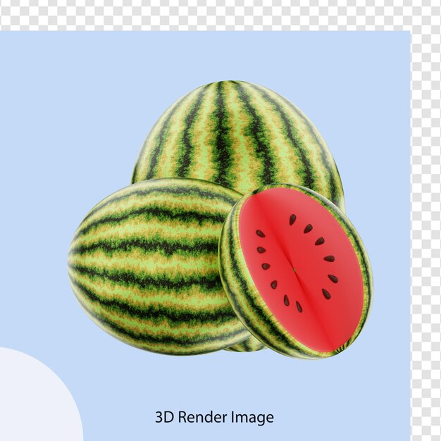 3d-weergave van watermeloenfruit