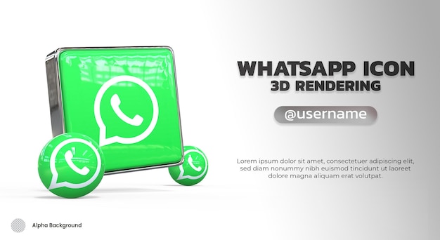 3d-weergave van whatsapp-logo