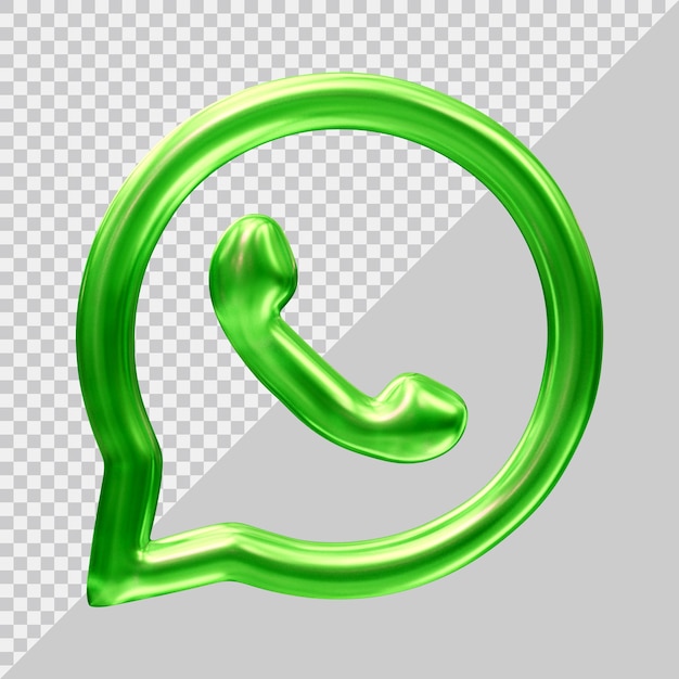 3d-weergave van whatsapp pictogram social media concept