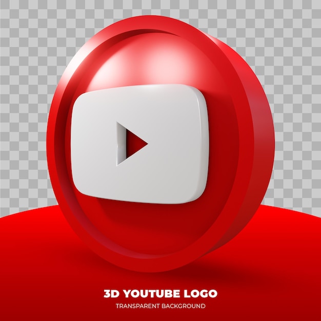 PSD 3d-weergave van youtube-logo geïsoleerd