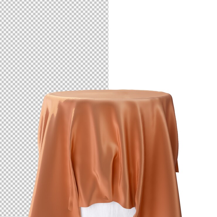 3D-weergave van zijdeachtige doek op tafel geïsoleerd