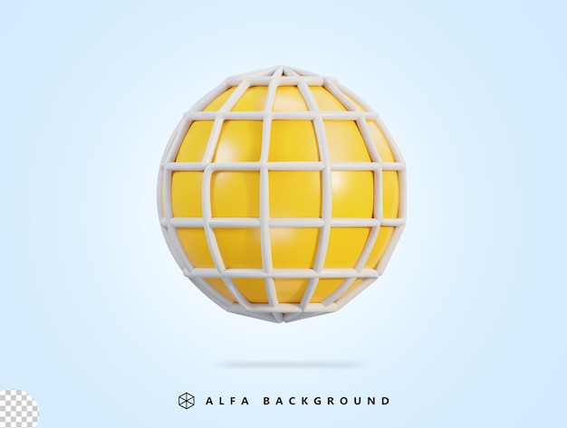 3D wektor web znak internet widok z przodu ikona ilustracja renderowania 3D