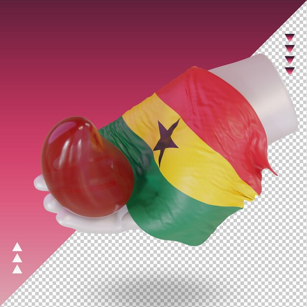 3d-wereld bloeddonor dag ghana vlag rendering juiste weergave