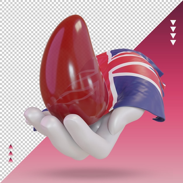 PSD 3d-wereld bloeddonor dag verenigd koninkrijk vlag rendering vooraanzicht