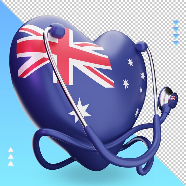 3d wereldgezondheidsdag australië vlag weergave linker weergave