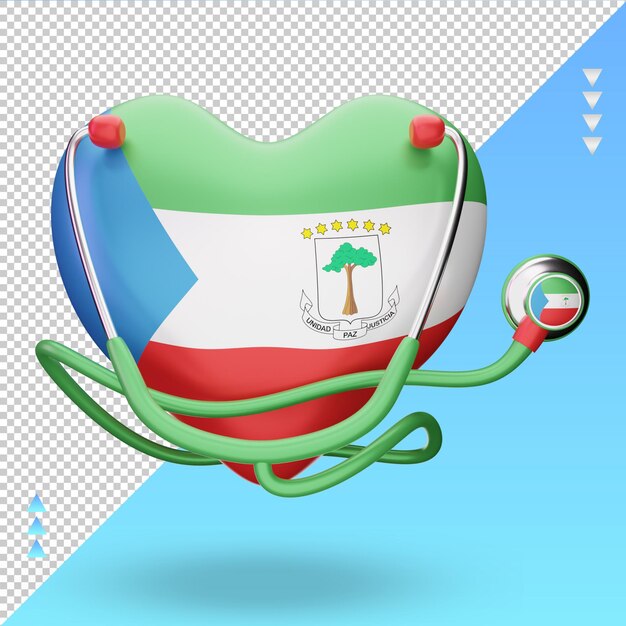 3d-wereldgezondheidsdag equatoriaal-guinea vlag rendering vooraanzicht